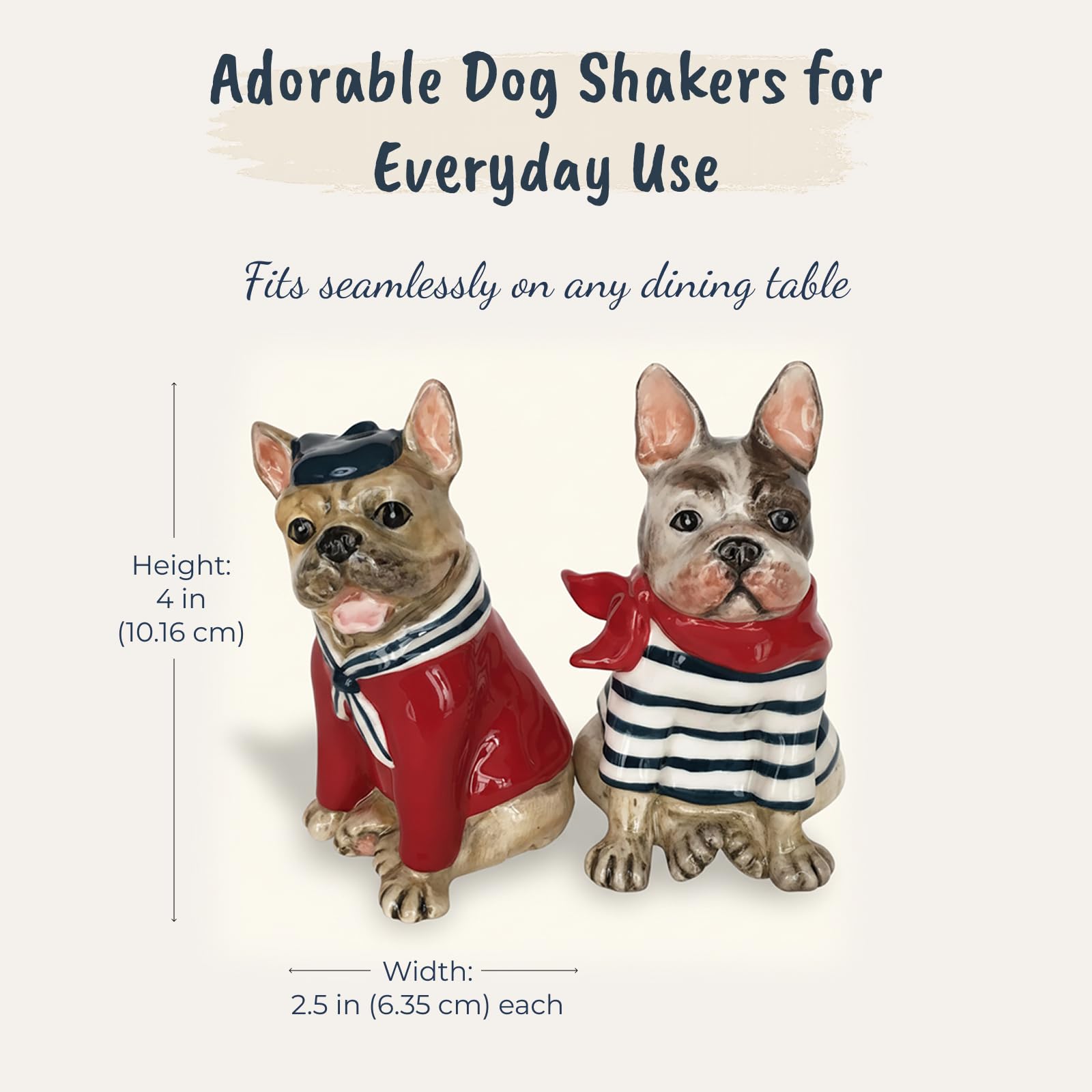 Amazon.com: Blue Sky Ceramics French Bulldog Salt & Pepper Set